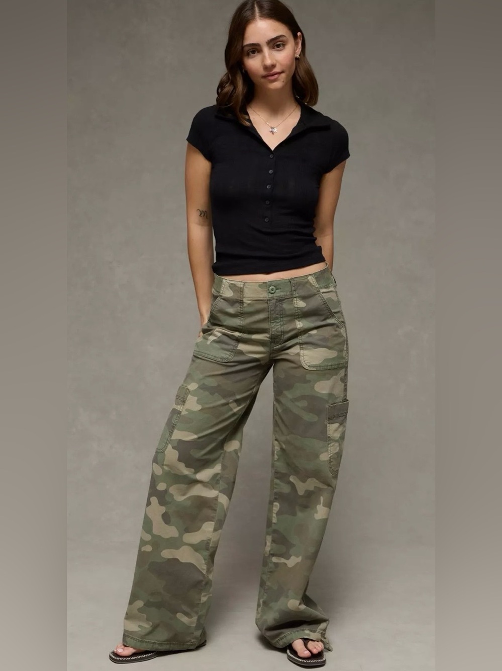 BNWT American eagle wide leg camp stretch pants